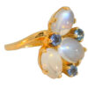 14k Moonstone and Sapphire Ring