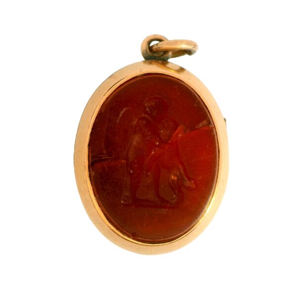 Vintage 14k Rose Gold Carnelian and Bloodstone Double Sided Locket